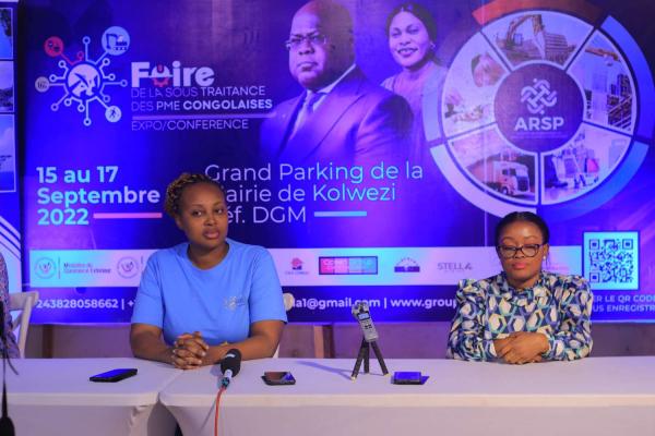Prudence Djamboleka, gérante du Groupe Stella et Patience Tunda, chargée de communication à l'ARSP/Lualaba. 
