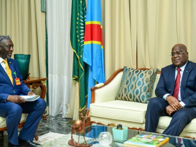 Félix Tshisekedi avec le DG de Congo Airways 