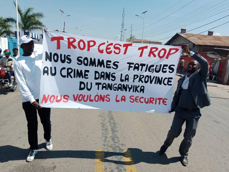 Les manifestants, ce samedi 2 juillet à Kalemie 