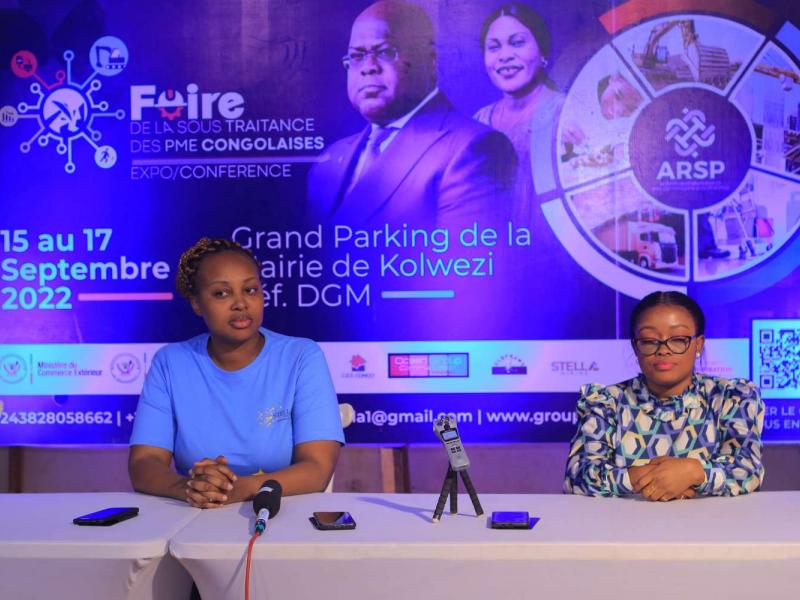Prudence Djamboleka, gérante du Groupe Stella et Patience Tunda, chargée de communication à l'ARSP/Lualaba. 
