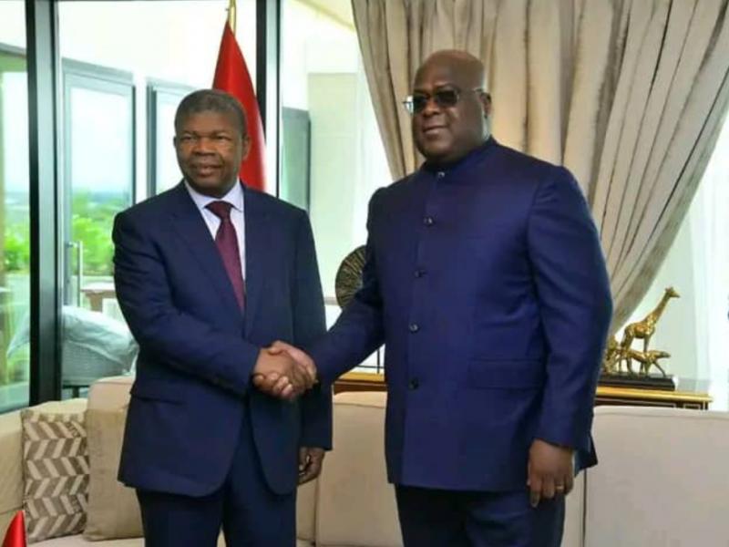 João Lourenço, Président Angolais reçu par Félix Tshisekedi, Président de la RDC. 