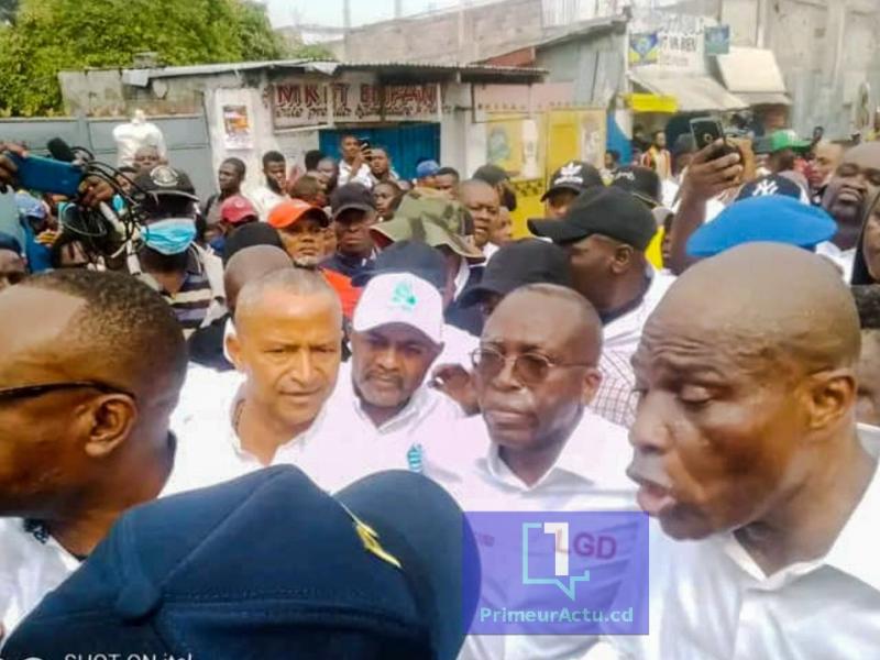 Martin Fayulu, Moïse Katumbi lors de la marche de l'opposition. 