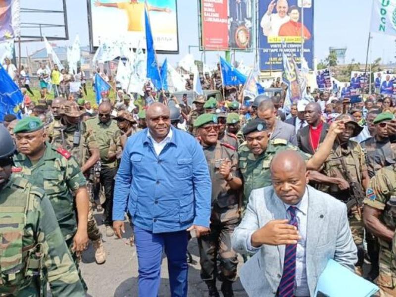 Jean-Pierre Bemba dans les rues de Goma (Nord-Kivu). Ph. tiers.  
