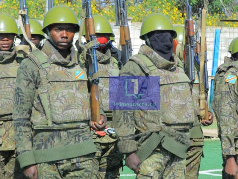 Les éléments de la Garde Républicaines lors d'une parade. Ph. Légende Nkumu/PRIMEURACTU.CD. 