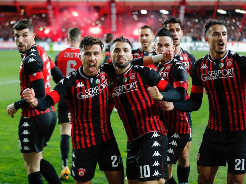 Les joueurs de l'USM Alger célébrant un but. Ph. tiers. 